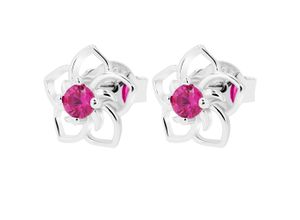 4067551999722 - Paar Ohrstecker ADELIA´S Damen Blume aus 925 Silber mit Zirkonia Ohrringe Gr Damen pink Damen