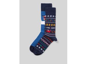 4067557473257 - Socken mit Baumwolle und Motiv-Stitching 2er-Pack