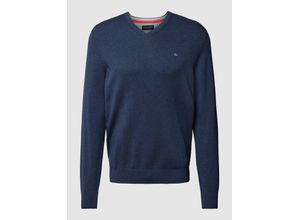 4067557519313 - Strickpullover mit geripptem V-Ausschnitt