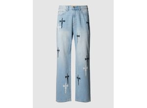 4067557530486 - Baggy Jeans mit Kreuz-Stickerei