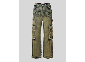 4067557672100 - Baggy Fit Jeans mit Label-Stitching