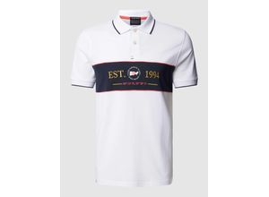 4067557730060 - Slim Fit Poloshirt mit Stitching-Motiv