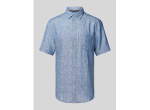 4067557740823 - Regular Fit Leinenhemd mit Button-Down-Kragen