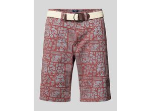 4067557774521 - Slim Fit Bermudas mit Gürtel in Flecht-Optik