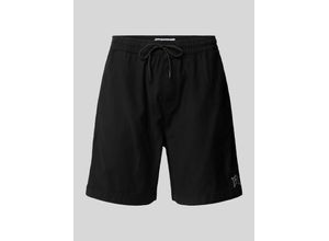 4067557923509 - Straight Leg Shorts mit Label-Detail