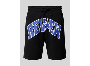 4067557934017 - Regular Fit Sweatshorts mit Label-Print