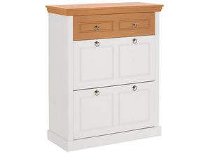4067601182012 - Home affaire Schuhschrank »Basilico« aus massiver Kiefer FSC® Breite 90 cm mit Schublade Kassettenoptik