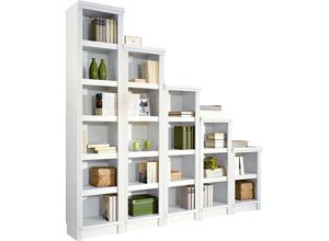 4067601442970 - Bibliothek HOME AFFAIRE Soeren Stege Regale Gr B H T 200 cm x 185 cm x 29 cm 20 St beige (cremeweiß) Home Affaire Aus Massiver Kiefer