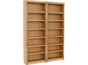 4067601443304 - Bibliothek HOME AFFAIRE Soeren Regale Gr B H T 160 cm x 220 cm x 29 cm 14 St offene Fächer braun (eiche) Home Affaire Mit viel Stauraum