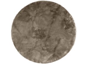 4067601598837 - Hochflor-Teppich MY HOME Valeska Fellteppich Teppiche Gr Ø 140 cm 30 mm 1 St grau (taupe) Esszimmerteppiche Kunstfell weiche Teppiche Wohnzimmer Schlafzimmer Esszimmer