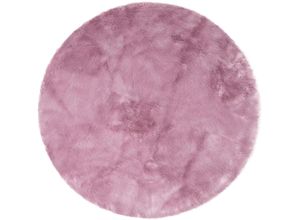 4067601599667 - Hochflor-Teppich MY HOME Valeska Fellteppich Teppiche Gr Ø 175 cm 30 mm 1 St lila (mauve) Esszimmerteppiche