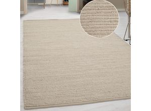 4067601619358 - Teppich ANDAS Kreta mit Wolle handgewebt Naturfaser Teppiche Gr B L 80 cm x 150 cm 14 mm 1 St beige (sand) Schurwollteppiche Handweb Teppiche Teppich für Schlafzimmer Wohnzimmer Esszimmer