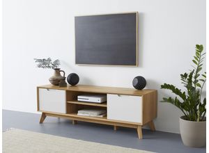 4067601906250 - Lowboard ANDAS Pandrup Sideboards Gr B H T 135 cm x 44 cm x 40 cm weiß (eiche weiß) Lowboards mit 3 Einlegeböden und Kabeldurchführung B135 cm H44 cm