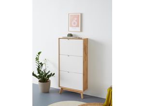 4067601906359 - andas Schuhschrank Pandrup mit 3 Klappen ca 5 Paar Schuhe pro Klappe Höhe 125 cm weiß