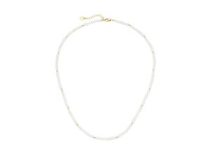 4067602003644 - Collier FIRETTI Schmuck Geschenk Gold 375 Halsschmuck Halskette Goldkette Kugeln Halsketten Gr Gelbgold 375-Perlen Länge 45 cm Breite 4 mm weiß (gelbgoldfarben weiß) Damen Colliers zu Kleid Shirt Jeans Sneaker Anlass Geburtstag Weihnachten