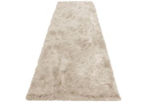 4067602167933 - Läufer HOME AFFAIRE Valeria Hochflor Teppich kuschelig Teppiche Gr B L 90 cm x 160 cm 60 mm 1 St beige (sand) Teppichläufer Kunstfell Brücke Teppiche Wohnzimmer Schlafzimmer Esszimmer