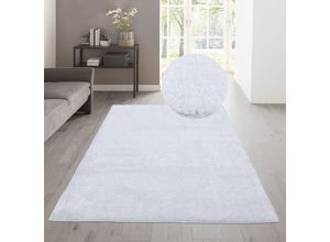 4067602169067 - Hochflor-Teppich MY HOME Amina Teppiche Gr B L 240 cm x 320 cm 43 mm 1 St weiß Esszimmerteppiche Shaggy in Uni-Farben einfarbig leicht glänzend besonders weich