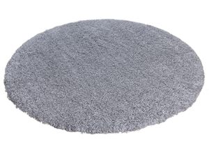 4067602217263 - Teppich HOME AFFAIRE Shaggy 30 Teppiche Gr Ø 190 cm 30 mm 1 St grau (hellgrau) Esszimmerteppiche Teppich in Uni-Farben besonders weich und kuschelig