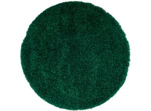 4067602217386 - Teppich HOME AFFAIRE Shaggy 30 Teppiche Gr Ø 190 cm 30 mm 1 St grün (dunkelgrün) Esszimmerteppiche Teppich in Uni-Farben besonders weich und kuschelig