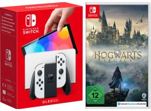 4067602624566 - NINTENDO SWITCH Konsolen-Set NSW OLED + Hogwarts Legacy Spielekonsolen schwarz-weiß (weiß schwarz) Switch