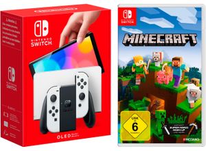 4067602625006 - NINTENDO SWITCH Spielekonsole Switch OLED + Minecraft Spielekonsolen weiß Switch