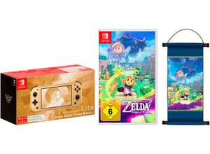 4067602625358 - NINTENDO SWITCH Spielekonsole Lite – Hyrule-Edition + Zelda Echoes of Wisdom Zelda-Schriftrolle Spielekonsolen goldfarben