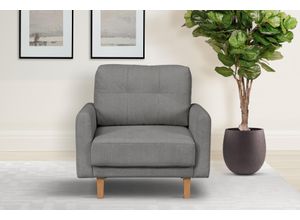 4067602680777 - Sessel HOME AFFAIRE Triplo Gr Struktur weich B H T 95 cm x 89 cm x 100 cm grau Home Affaire mit Steppung im Rückenkissen