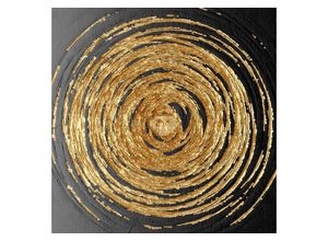 4067602803664 - Leinwandbild Black and Gold Bilder Gr B H 50 cm x 50 cm Abstrakt quadratisch 1 St schwarz Leinwandbilder Akustikbild mit sehr guten Schallabsorptions-Eigenschaften