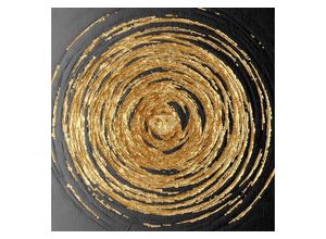 4067602803671 - Leinwandbild Black and Gold Bilder Gr B H 70 cm x 70 cm Abstrakt quadratisch 1 St schwarz Leinwandbilder Akustikbild mit sehr guten Schallabsorptions-Eigenschaften