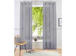 4067602829510 - Gardine Xana my home Ösen (2 St) transparent Polyester Voile einfarbig 2-er Set gewebt unifarben pflegeleicht grau