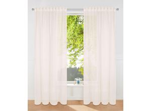 4067602829640 - Gardine MY HOME Dolly Gardinen Gr 245 cm Multifunktionsband 140 cm beige (creme) Gardinen-Sets transparent Polyester gewebt unifarben