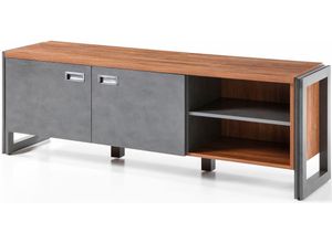 4067602884625 - Lowboard HOME AFFAIRE Detroit Sideboards Gr B H T 156 cm x 53 cm x 39 cm grau (braun schieferfarben) Lowboards Breite ca 156 cm