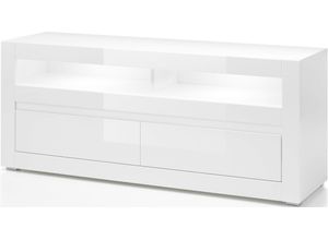 4067602885059 - Lowboard INOSIGN Carat Sideboards Gr B H T 150 cm x 63 cm x 41 cm 2 weiß (weiß hochglanz) Lowboards Breite 150 cm wird mit 2 Leisten geliefert (weiss und grau)