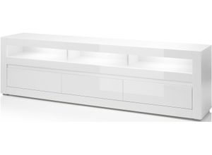 4067602885066 - Lowboard INOSIGN Carat Sideboards weiß (weiß hochglanz) Lowboards Breite 217 cm Zierleiste 1x betonfarben und