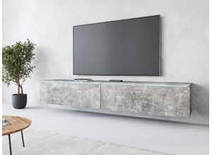 4067602899155 - Lowboard INOSIGN Vera Sideboards Gr B H T 180 cm x 30 cm x 33 cm grau (beton optik beton optik) Lowboards Breite 180 cm stehend und hängend Bestseller