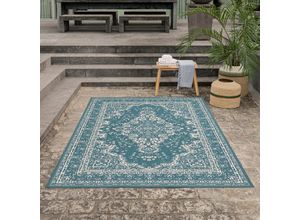 4067602911550 - Teppich HOME AFFAIRE Oriental Outdoor Teppiche Gr B L 240 cm x 330 cm 5 mm 1 St blau (hellblau) Orientalische Muster Outdoor geeignet Sisal-Optik Wendeteppich Orient-Design