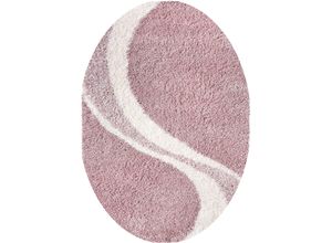 4067602915459 - Hochflor-Teppich MY HOME Fantasy Teppiche Gr B L 120 cm x 170 cm 30 mm 1 St rosa (altrosa) Esszimmerteppiche Luxus Hochflor Shaggy modernes Design weich & kuschelig Wohnzimmer