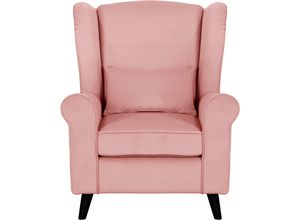 4067602919181 - Sessel HOME AFFAIRE CHISTELLE Gr Samtoptik ohne Hocker B H T 81 cm x 99 cm x 87 cm rosa Home Affaire Ohrensessel auch in Bouclé BTH 818799 cm