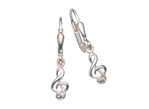 4067602929081 - Paar Ohrhänger FIRETTI Schmuck Geschenk Silber 925 Ohrschmuck Patentbrisur Notenschlüssel Ohrringe Gr Silber 925 (Sterlingsilber) silberfarben (silberfarben kristallweiß kristallweiß) Damen mit Zirkonia (synth)