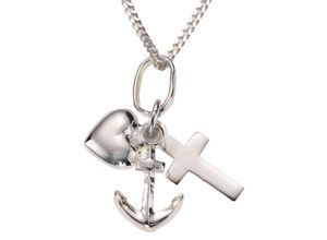 4067602937949 - Kette mit Anhänger FIRETTI Schmuck Geschenk Silber 925 Halsschmuck Halskette Panzerkette Glaube Halsketten Gr Silber 925 (Sterlingsilber) Länge 38 cm silberfarben Mädchen