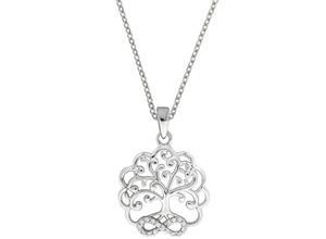 4067602940888 - Kette mit Anhänger FIRETTI Schmuck Geschenk Silber 925 Halsschmuck Halskette Ankerkette Baum Halsketten Gr Silber 925 (Sterlingsilber) Länge 455 cm bunt (silberfarben weiß weiß) Damen Ketten mit Anhänger