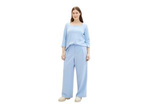 4067672192187 - TOM TAILOR plus Stoffhose Bügelfalte Gürtelschlaufen für Damen blau 54