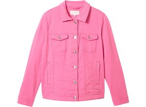 4067672734233 - TOM TAILOR plus Jeansjacke Brusttaschen Kentkragen für Damen pink 48