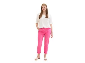 4067672734738 - Große Größen Schmale Hose in Ankle-Länge mit Bindeband pink Gr44