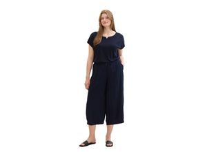 4067672736961 - TOM TAILOR plus Culotte Strukturen-Optik Eingrifftaschen für Damen blau 50 28