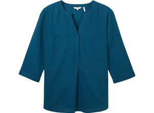 4067672865913 - TOM TAILOR plus Bluse Leinenanteil 3 4-Arm für Damen blau 48