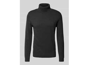 4067672957243 - Regular Fit Rollkragenpullover aus reiner Baumwolle mit Logo-Stitching