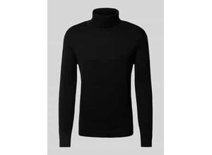 4067672957632 - Regular Fit Rollkragenpullover aus reiner Baumwolle mit Logo-Stitching