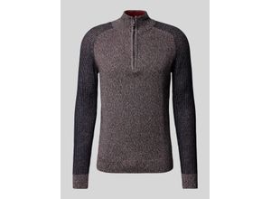 4067672999021 - Regular Fit Troyer aus reiner Baumwolle mit Rippstrick-Ärmeln