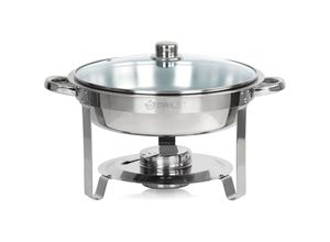 4067673004762 - Mahlzeit - Edelstahl Chafing Dish 4 Liter rund Speisenwärmer Wärmebehälter Warmhaltebehälter